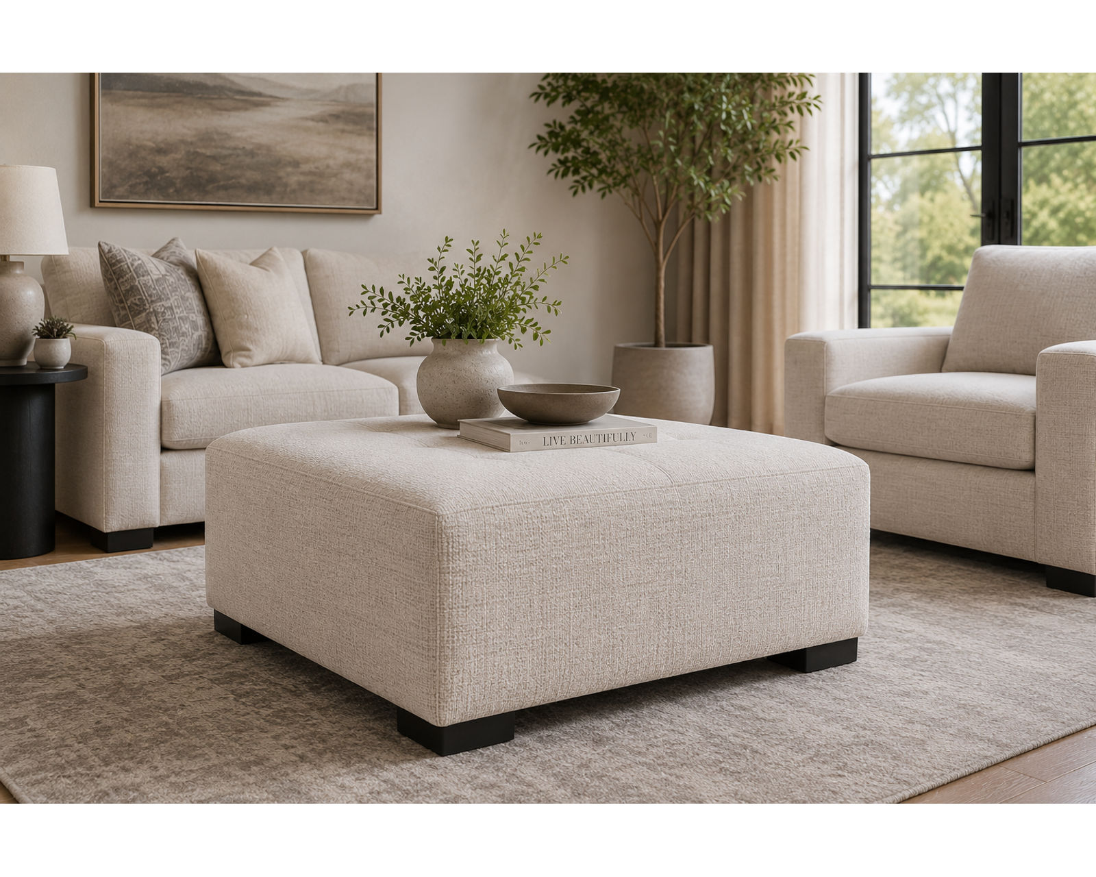 Shay Casual Modern Modular Sectional (Relaxed Modern Style. Deep Comfort) - A Complete Designer Look. One Beautifully Coordinated Room.