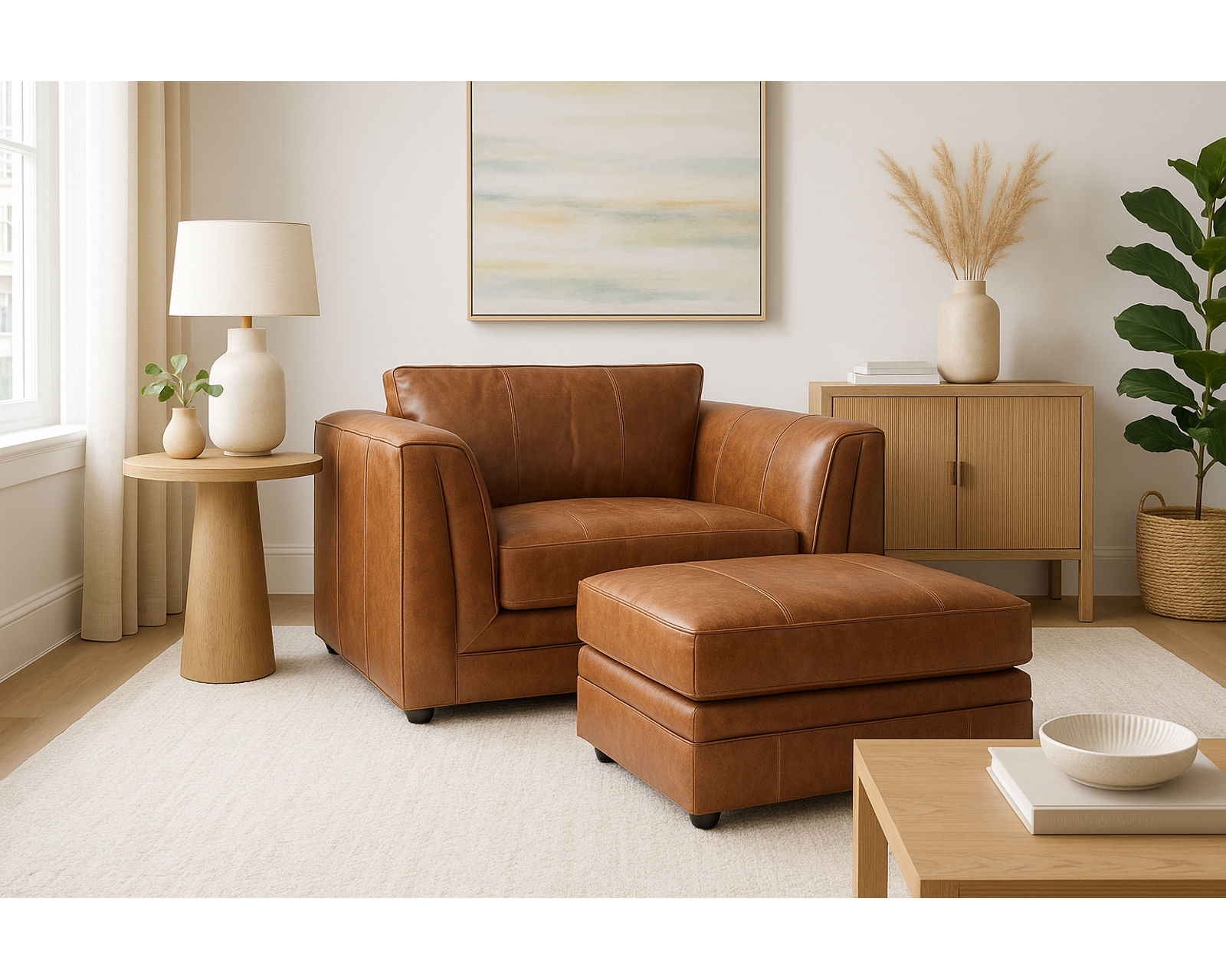 Bradington Young Crew 742 Sofa (12 leathers) 8-Way Hand Tie - Crew Stationary Wide Chair 8-Way Hand Tie