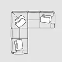 Layout E: Two Piece Sectional 98" x 85"