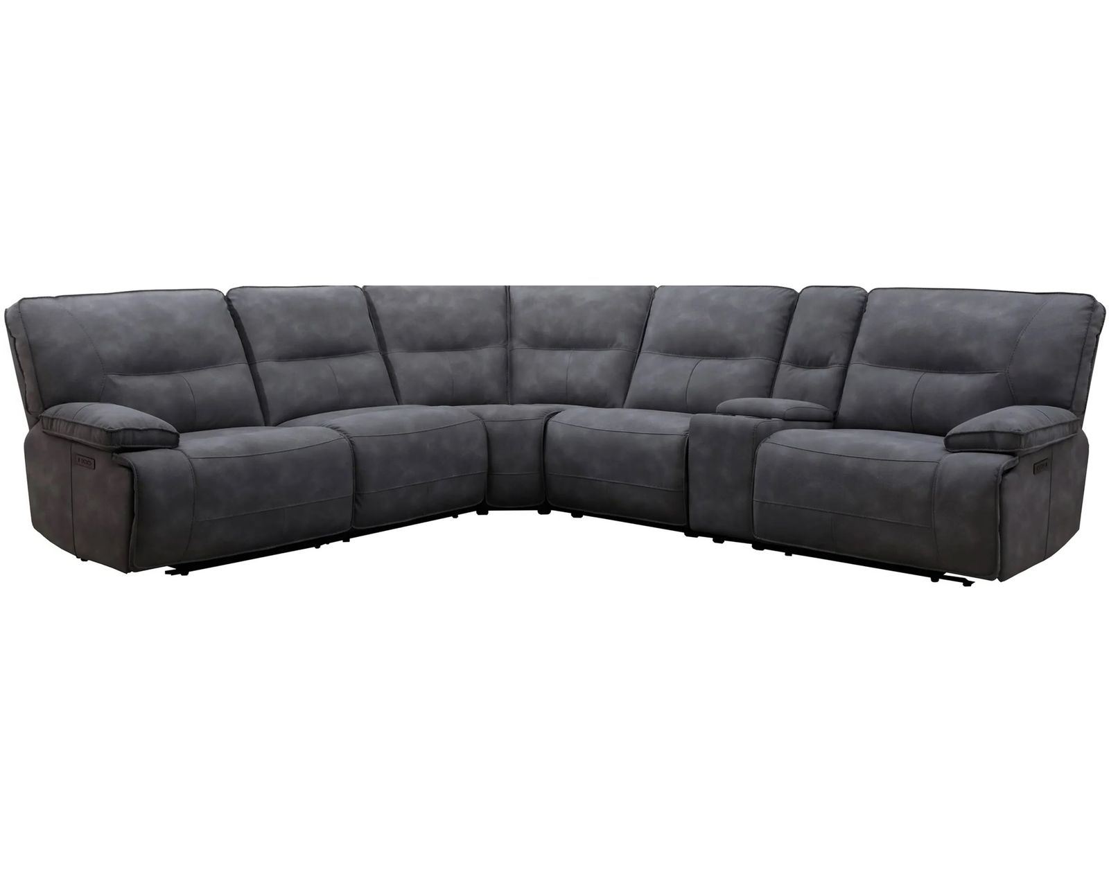 Gladiator Zero Gravity Power Headrest Power Reclining Sectional Cobalt (In stock - Fast shipping) - Layout B: Six Piece Reclining Sectional 120" x 133"