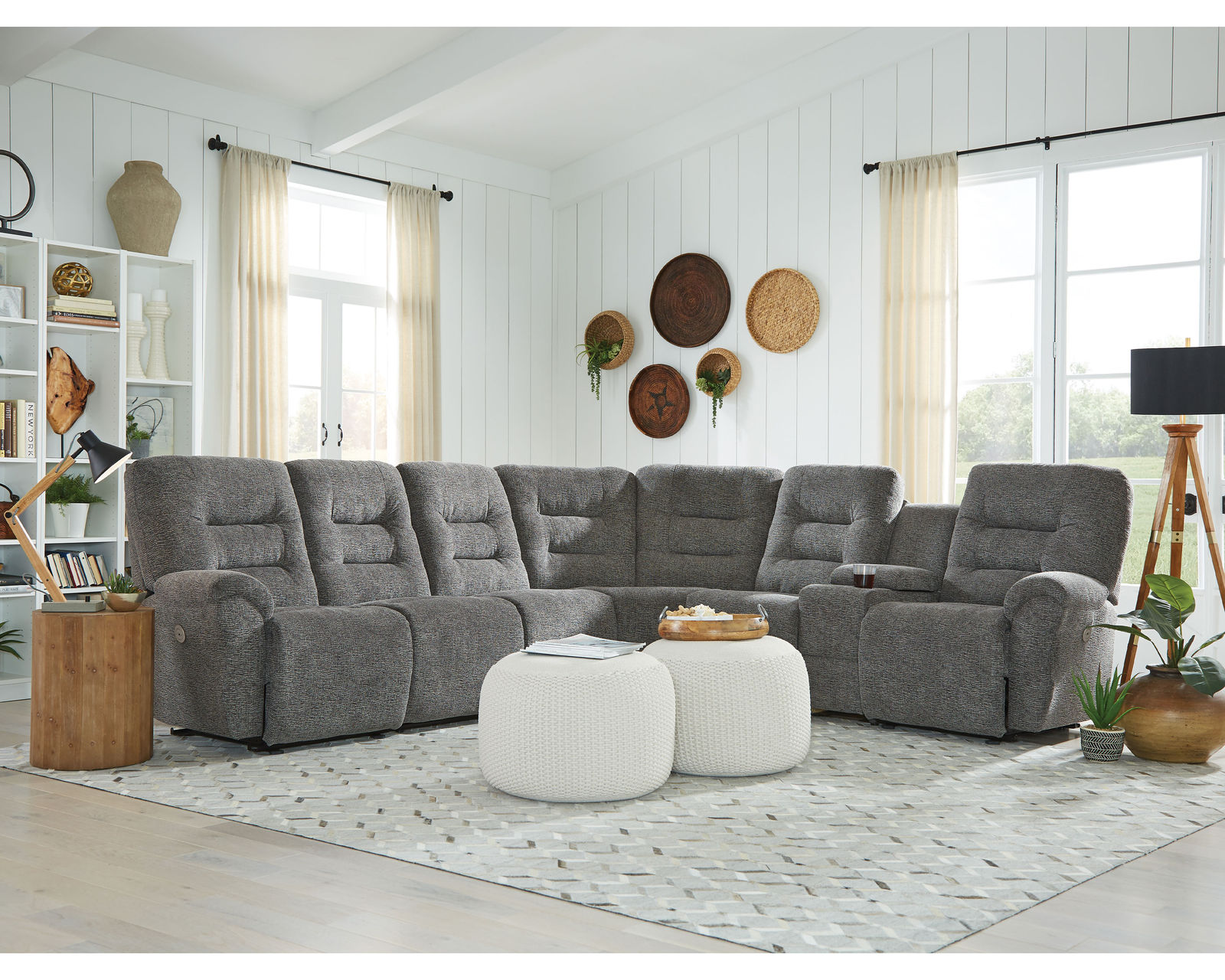 Unity Reclining Sectional (+100 fabrics) - Layout E: Seven Piece Reclining Sectional 121" x 112"