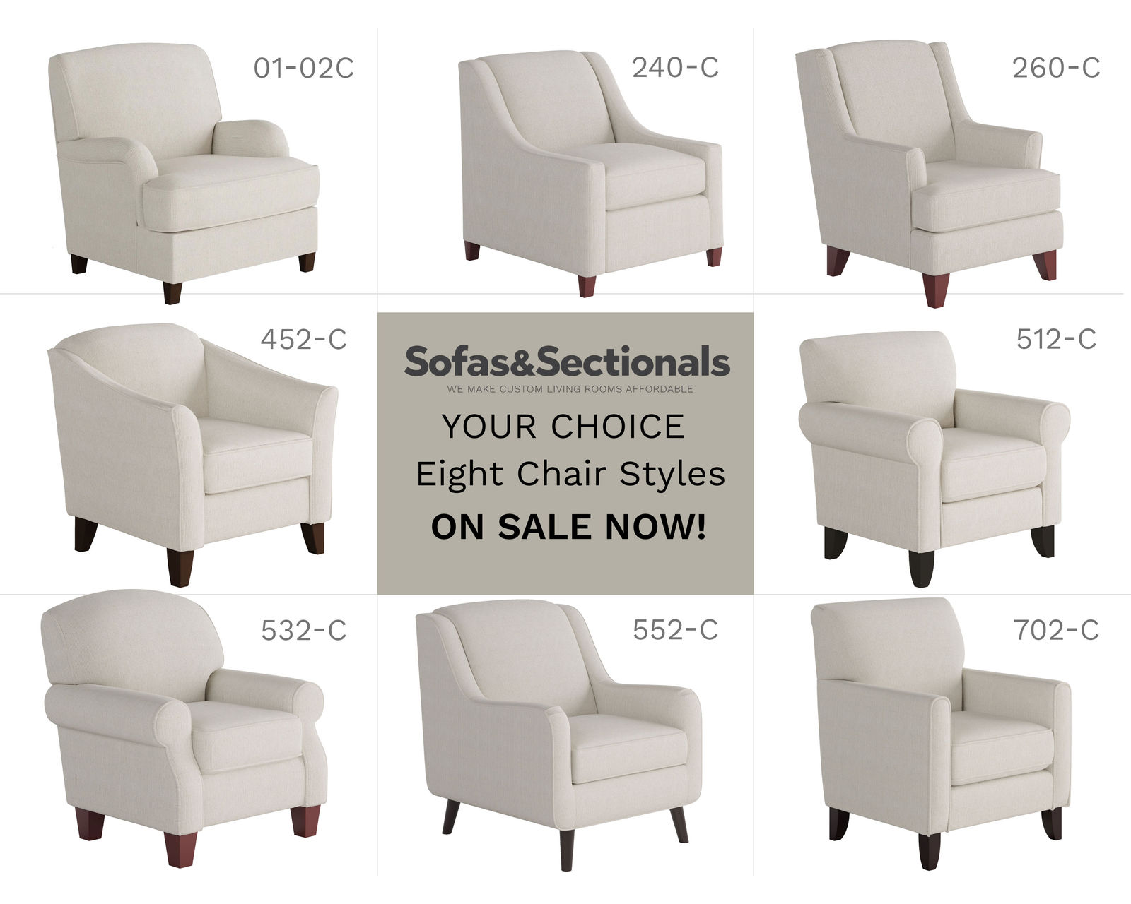 Truth or Dare Salt Accent Chairs (eight styles available) Performance fabric