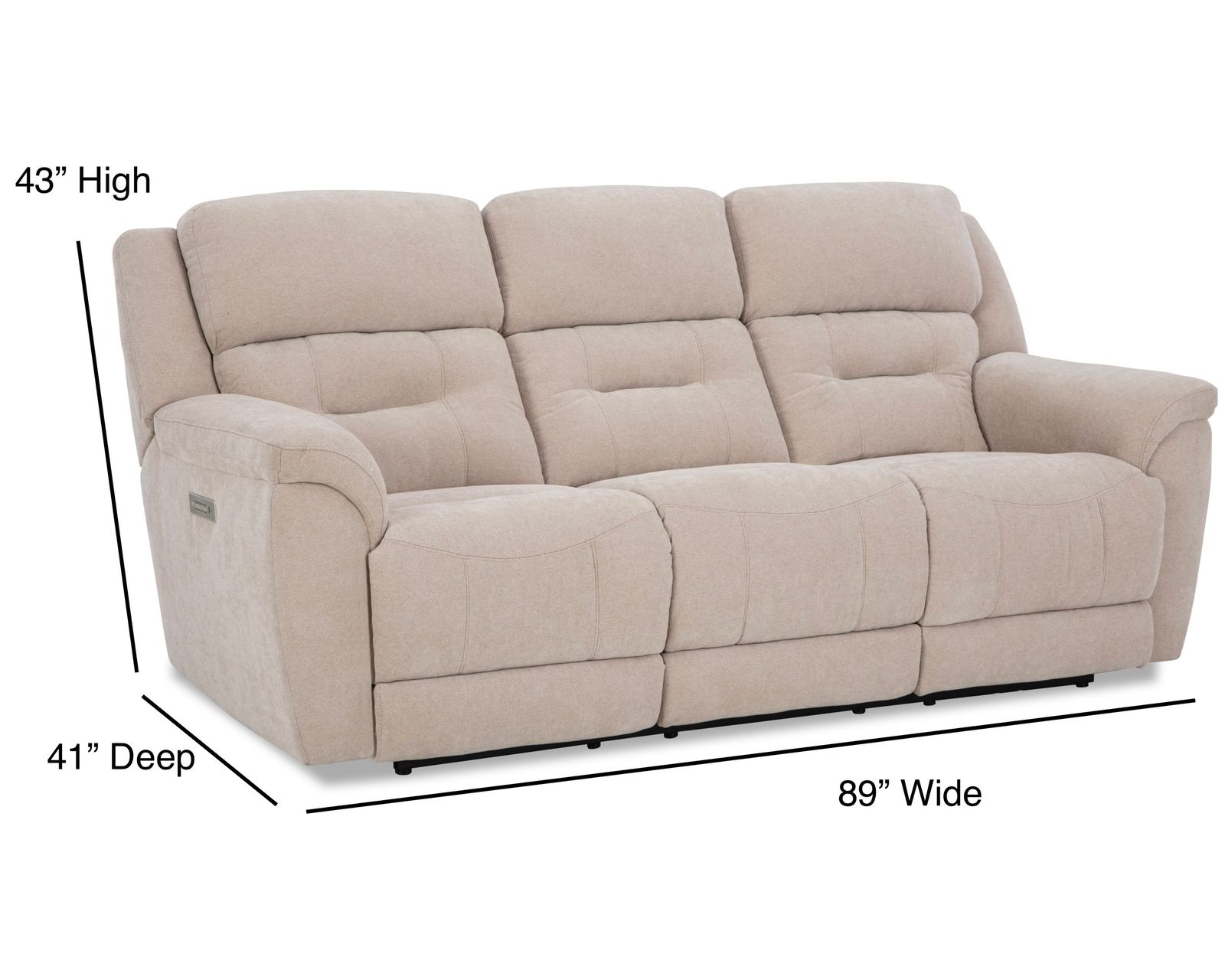 Knockout 79" Zero Gravity Triple Power Reclining Console Loveseat Tan (In stock) - Knockout 89" Zero Gravity Triple Power Reclining Sofa