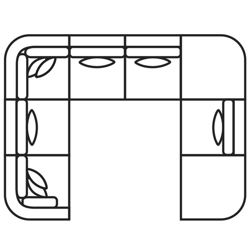 Layout H: Eight Piece Sectional 117" x 150" x 117"