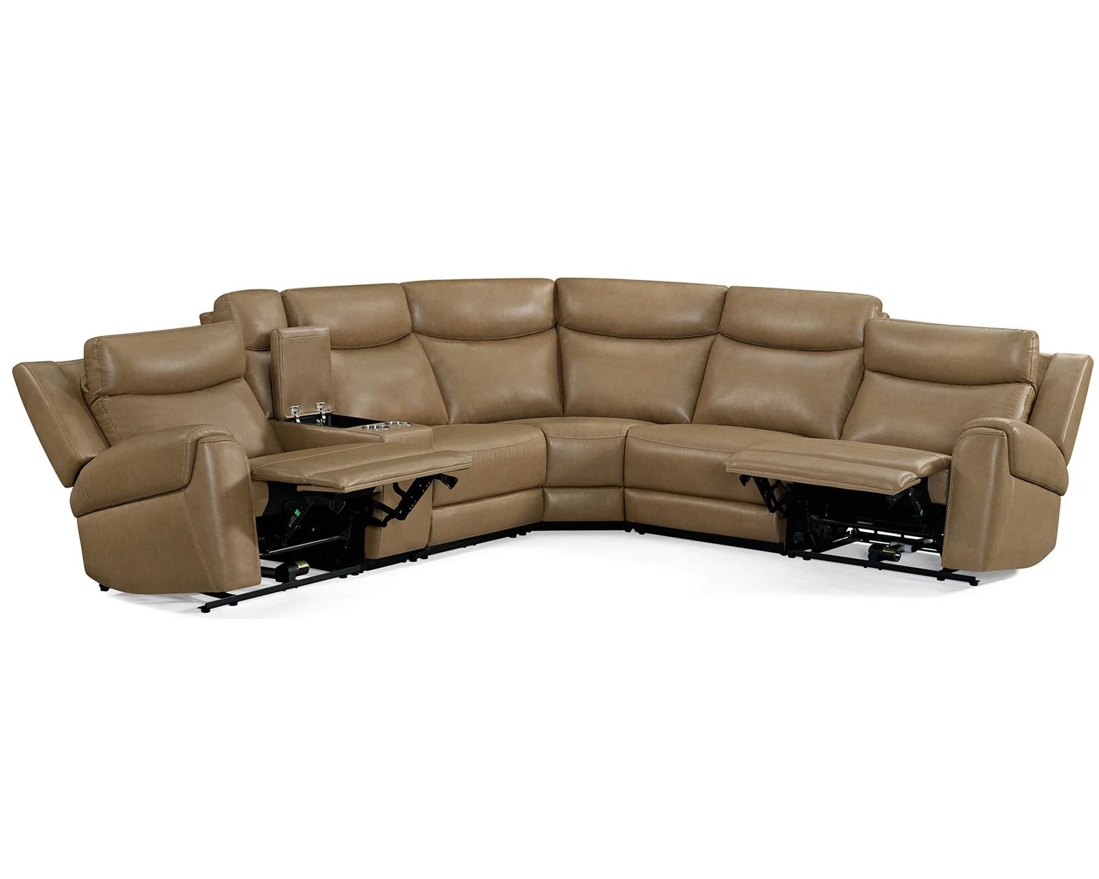 Momentum Power Headrest Power Reclining Zero Gravity Sectional w/ Heat and Massage and Sound (In stock - Fast Shipping) - Layout A: Six Piece Reclining Sectional 134" x 121"