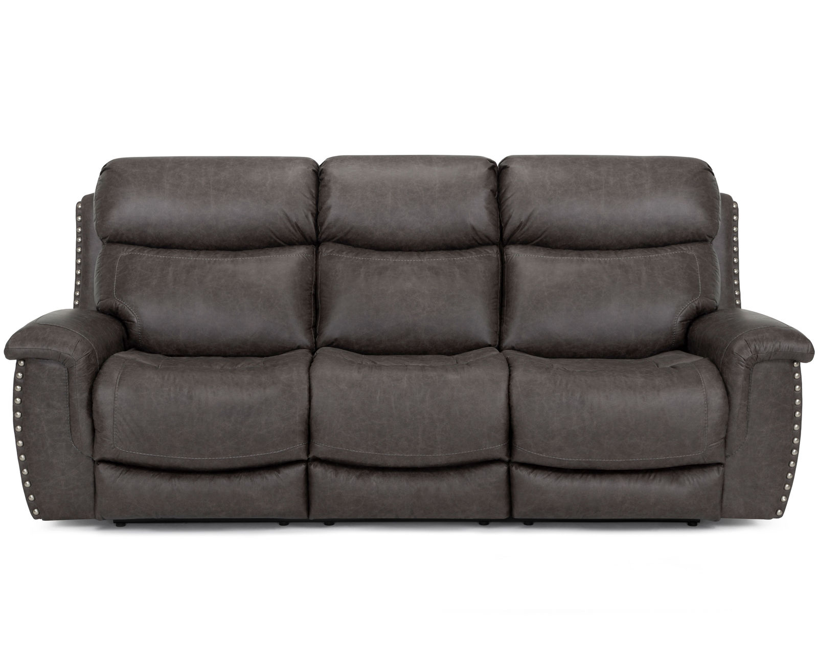 Brixton 647 Reclining Sofa (94") Steel Faux Leather Like Fabric - Brixton 94" Reclining Sofa