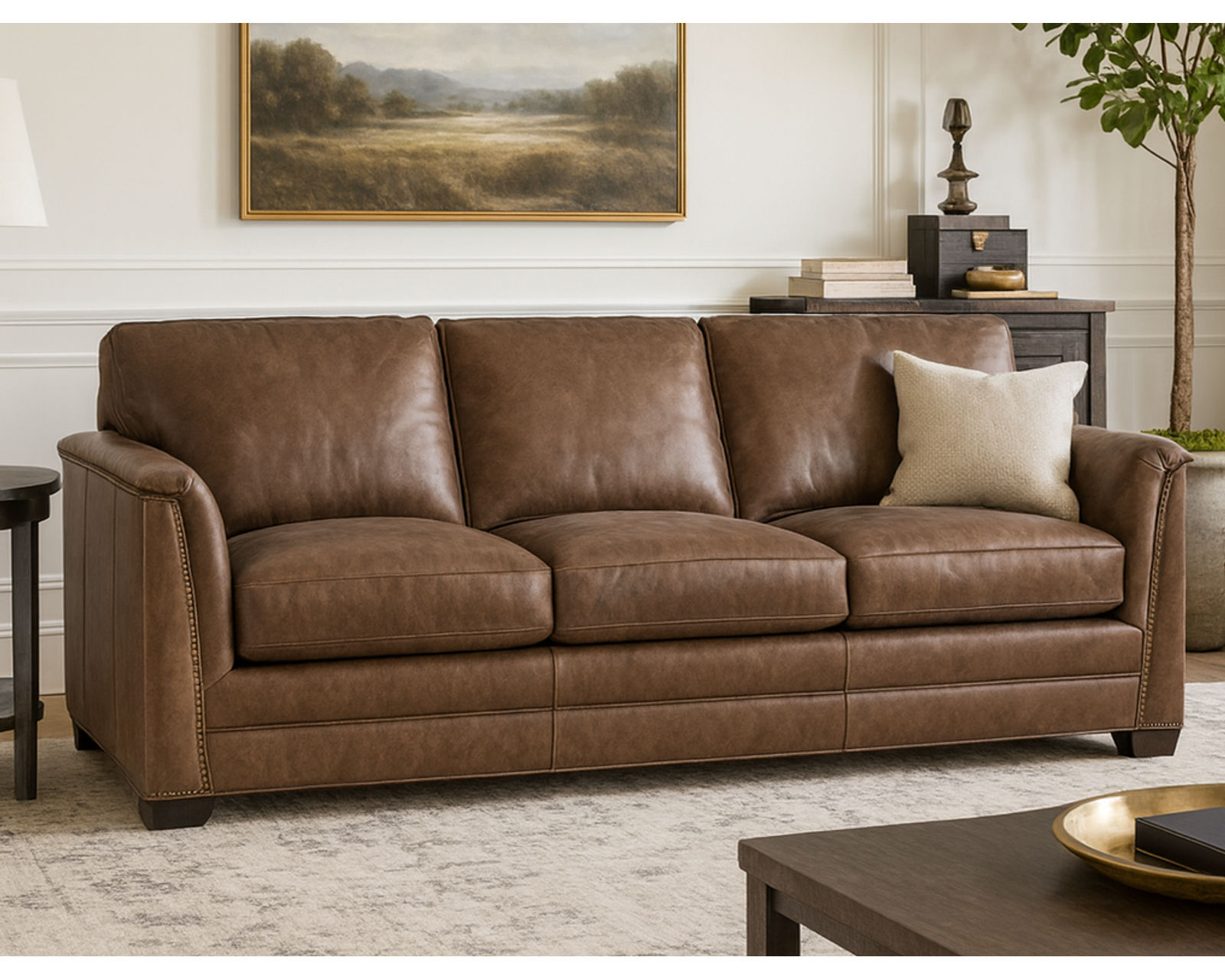 Bradington Young Winter 625 Sofa (12 leathers) 8-Way Hand Tie - Winter Stationary Sofa 8-Way Hand Tie