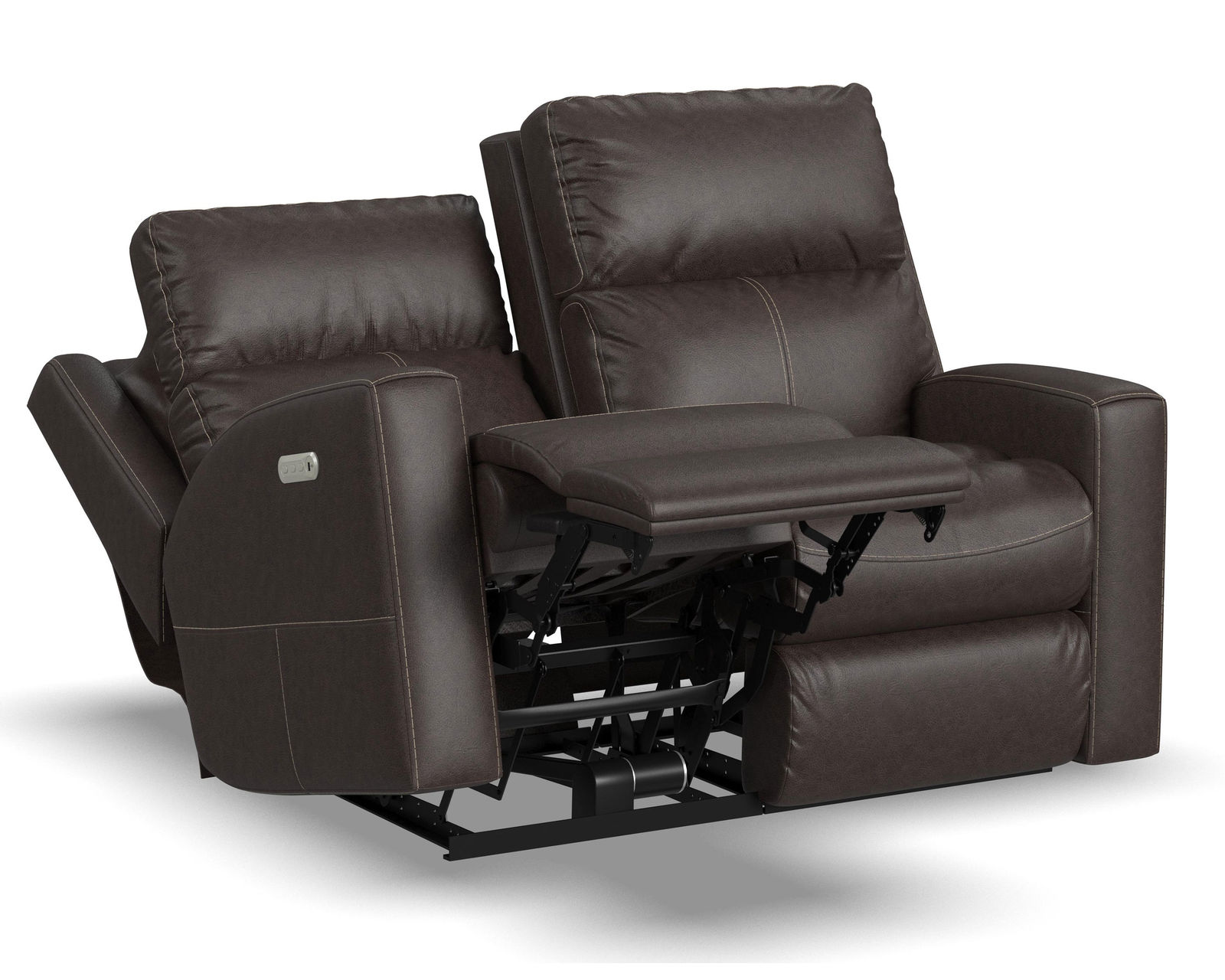 Score Zero Gravity Leather Power Reclining Sofa with Power Headrests and Lumbar (Colors Available) - Contoured seat provides hours of supportive comfort