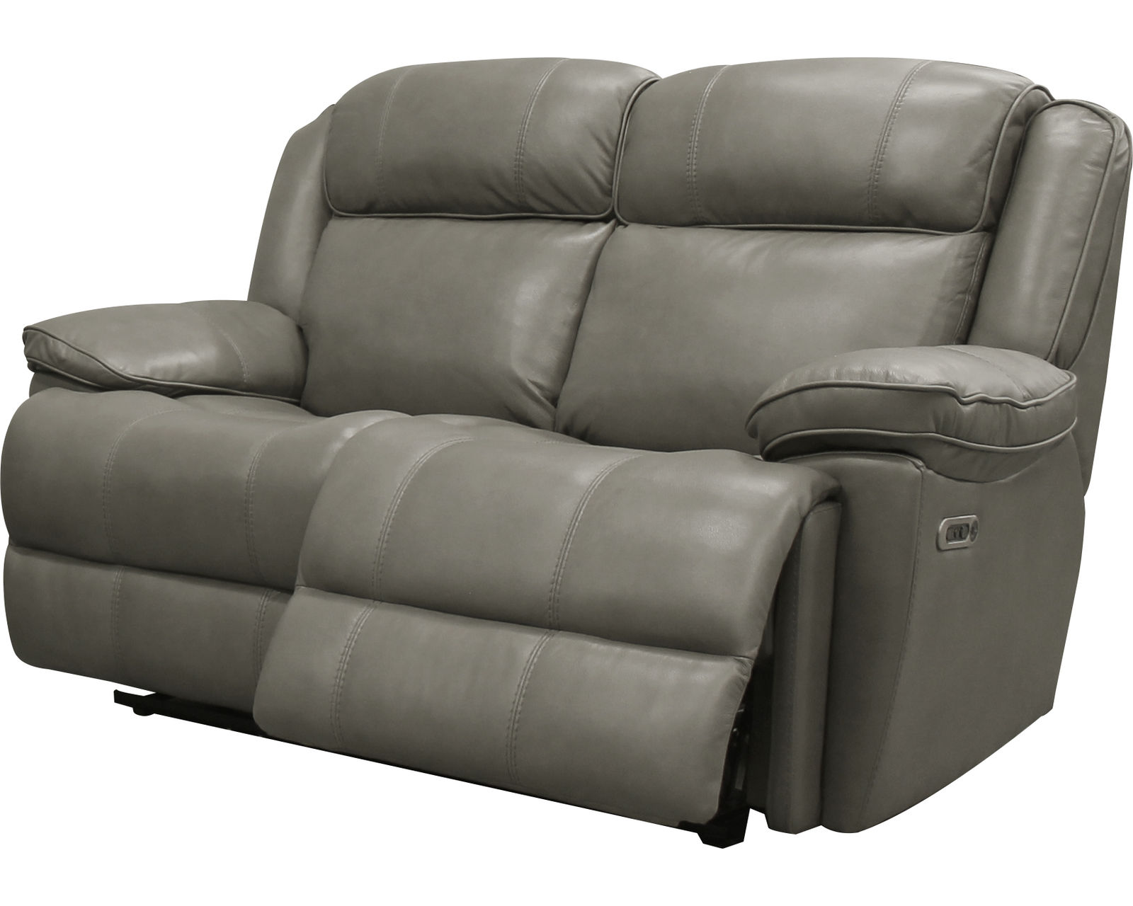 Eclipse Leather Power Headrest Power Recliner Heron (In stock - Fast shipping) - Eclipse Power Headrest Power Reclining Loveseat