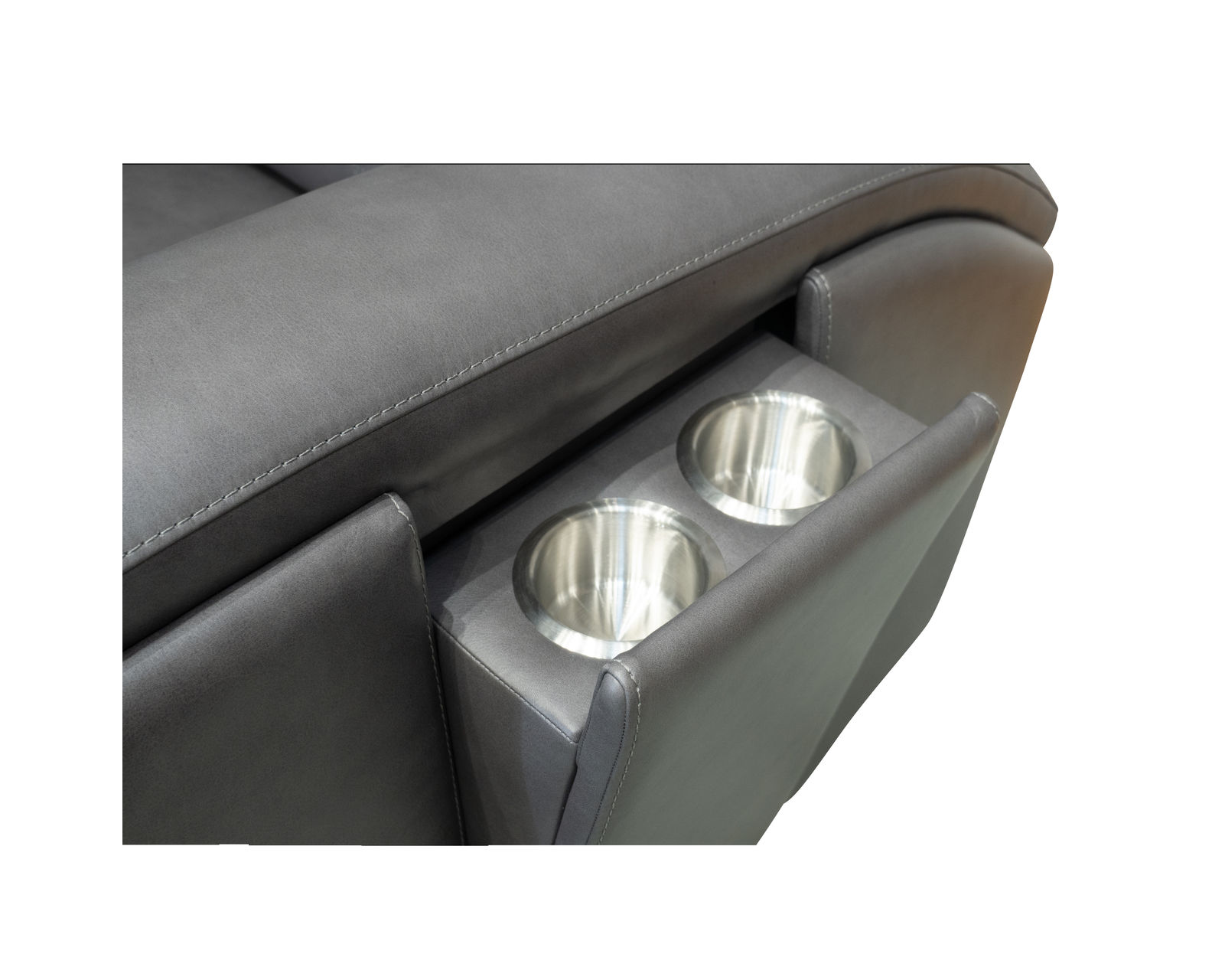 Wyatt 1596 Triple Power Reclining Console Loveseat 705-02 (74") 2 colors - In stock - Hidden pop-out cupholders on the sides