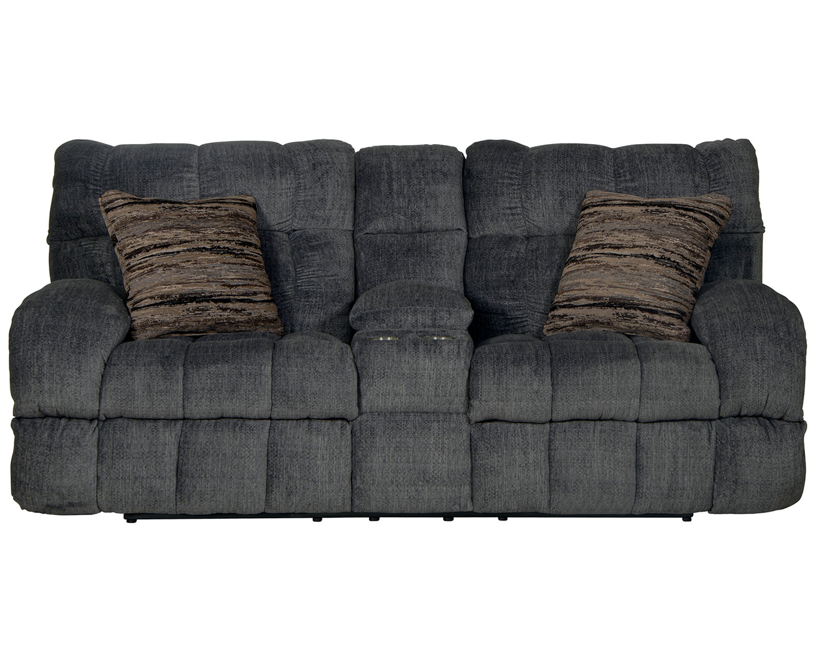 Ashland 93" Power Lay Flat Wide Seat Double Reclining Sofa (two colors) - Ashland 86" Lay Flat Double Reclining Console Loveseat Shown in Fabric Color Granite