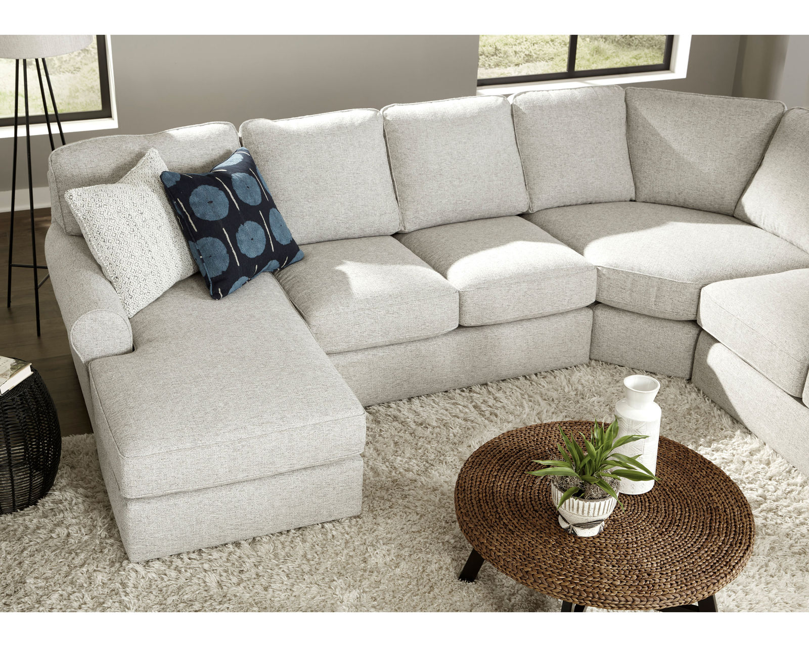 Hanway Stationary Sectional (+139 fabrics) - Layout G: Five Piece Sectional 66" x 131" x 146.5"	
