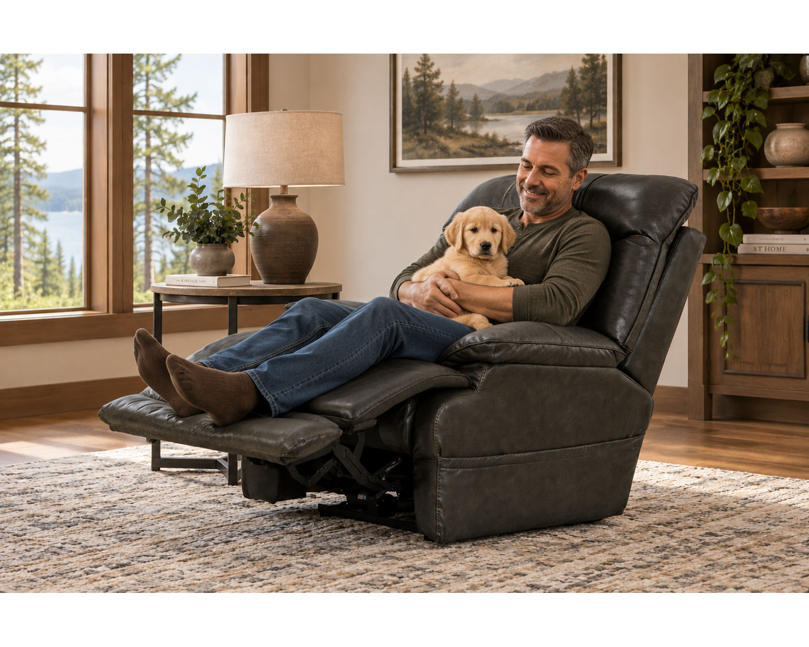 Naples Power Headrest Power Lay Flat Recliner w/Extended Ottoman - Italian Leather Luxury, Lay-Flat Relaxation & Extended Head-to-Toe Support (2 colors) - Comfort That Goes the Distance.