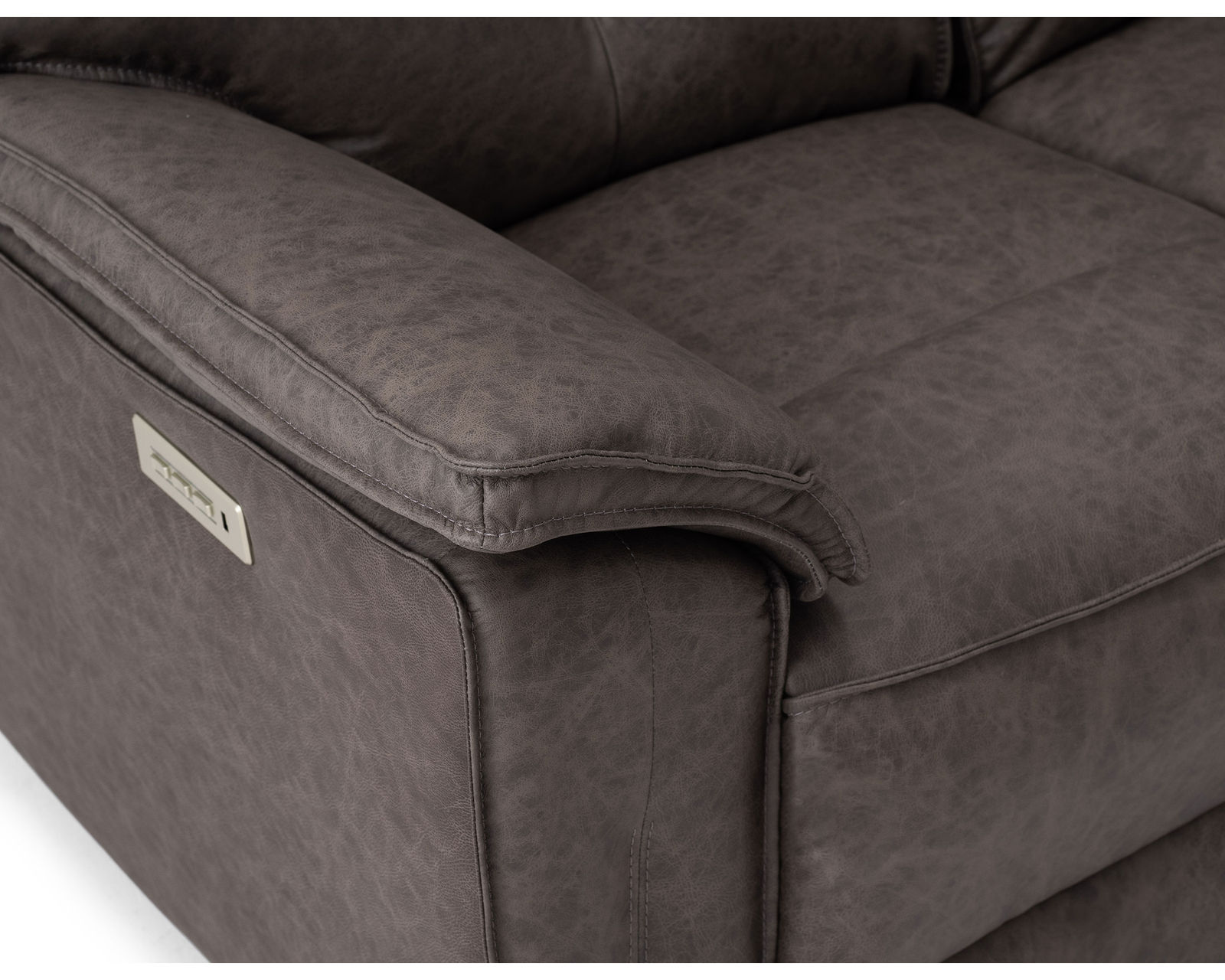 Oakley 41187 Power Headrest Power Reclining Sofa (86") +50 fabrics - A double-bolstered back brings a structured look, accented by topstitch details on the back and seat