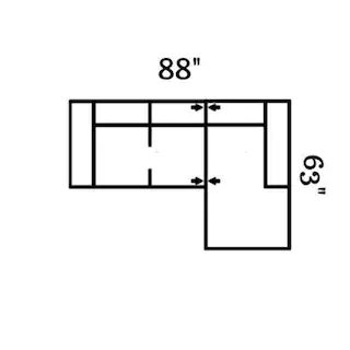 Layout I: Two Piece Sectional 88" x 63"