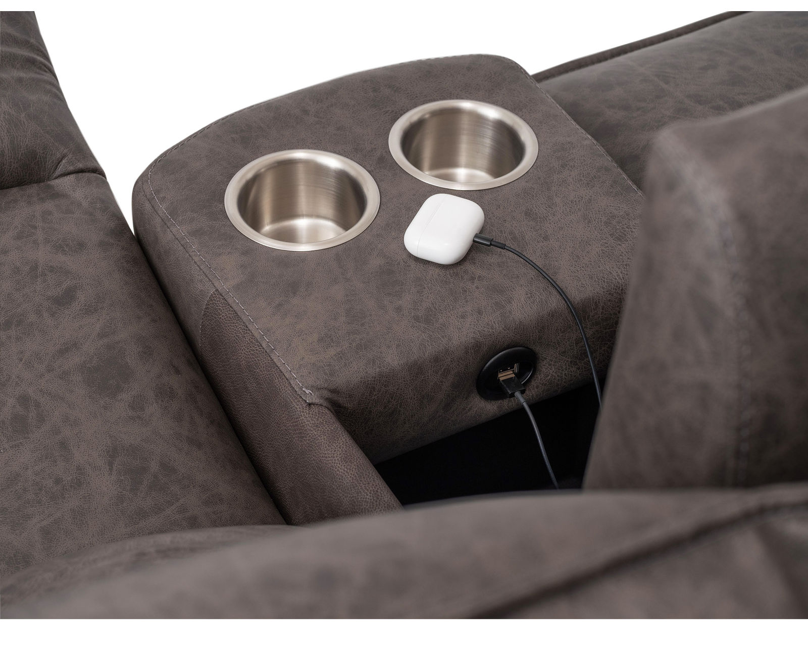 Oakley 41187 Power Headrest Power Reclining Sofa (86") +50 fabrics - Keep all your devices charged and at your fingertips with built-in USB charging, 2.1 amp