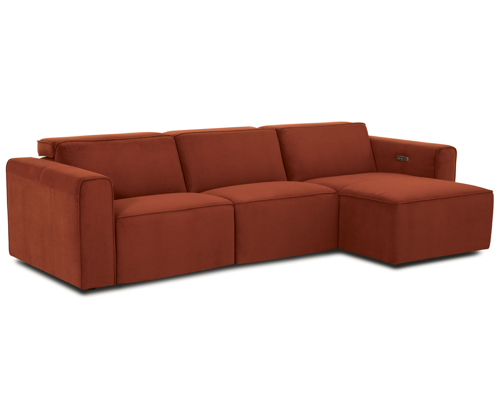 Colton 44007 Power Headrest Power Reclining Sectional (+50 fabrics) - Layout E: Three Piece Chaise Reclining Sectional 117" x 62" 