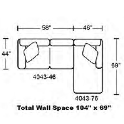 Layout B: Two Piece Sectional 104" x 69"