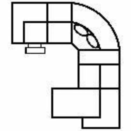 Layout K: Six Piece Reclining Sectional 105" X 119" (2 recliners)