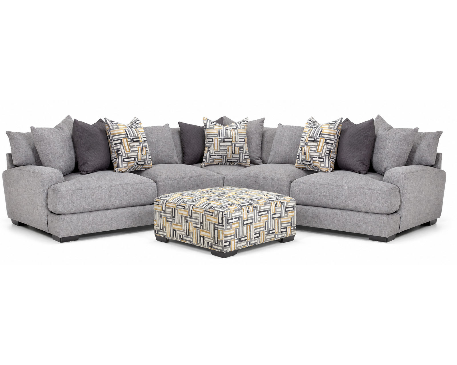 Brentwood 115" x 115" Three Piece Sectional (Contemporary Scale. Sink-In Comfort)