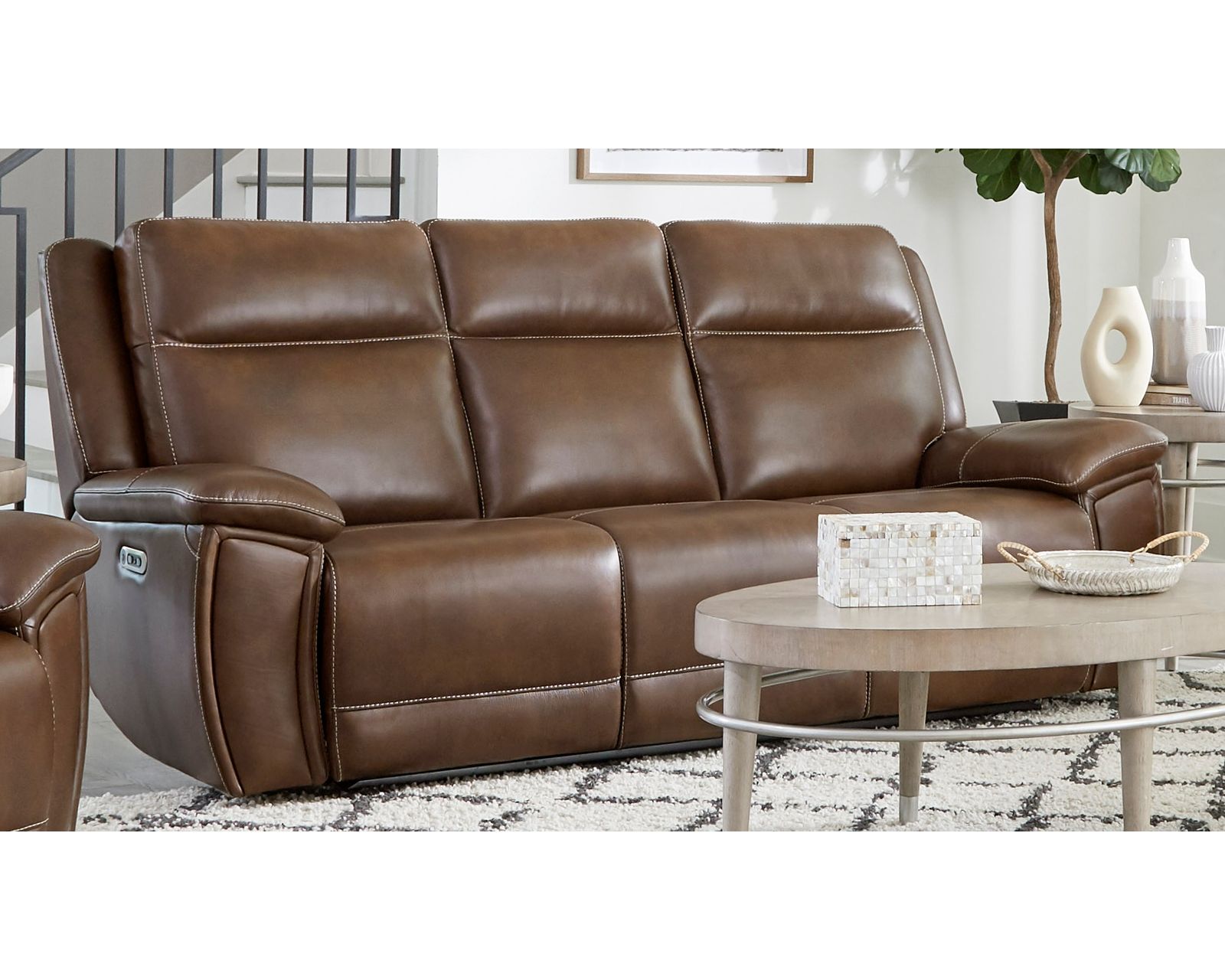 Jameson 89" Zero Gravity Power Headrest Power Reclining Leather Sofa (In stock -Fast shipping)