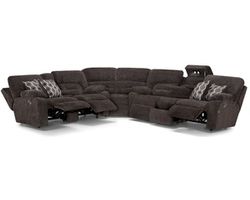 Tribute 797 Three-Piece Dual Power Reclining Sectional (center drop-down table - built-in reading lights, stainless-steel cupholders, USB charging and wireless charging - drop down table)