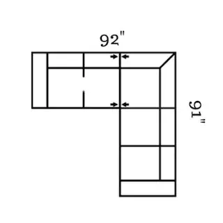 Layout F: Two Piece Sectional 92" x 91"