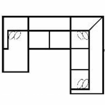 Layout B: Three Piece Sectional 68" x 122" x 95"