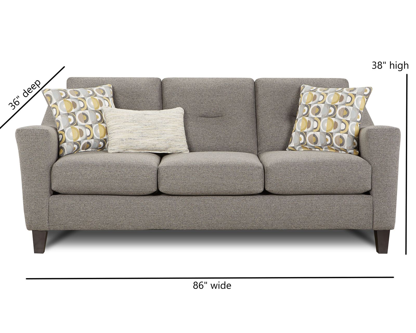 Dillist Mica 86" Sofa 8210KP (includes pillows) - Dillist Mica 86" Sofa
