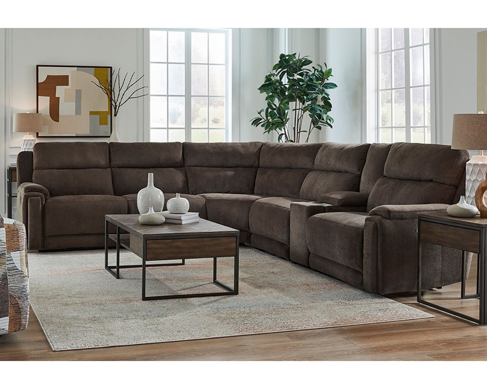Country Club 238 Zero Gravity Power Reclining Sectional (+140 colors) - Layout D: Six Piece Reclining Sectional 136" x 123" (two recliners) 
