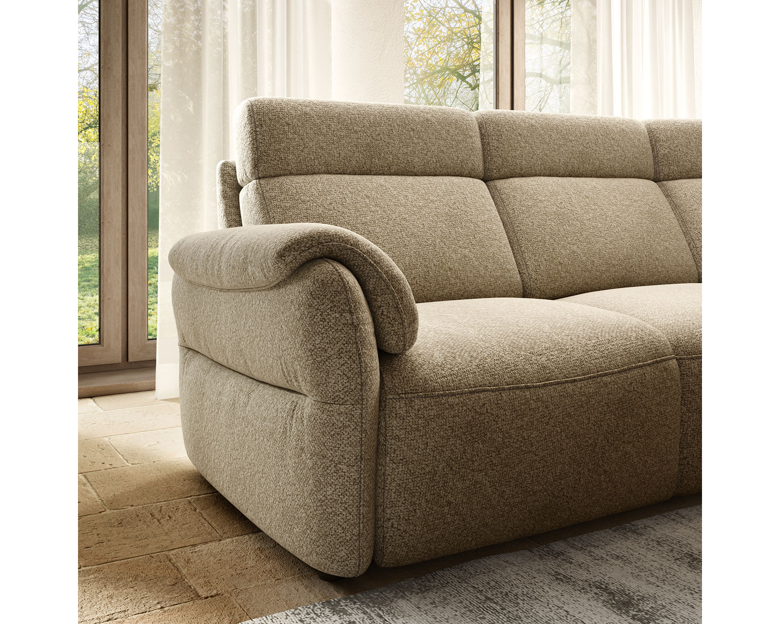 Houston C280 Zero Gravity Power Headrest Power Reclining Sectional (+40 fabrics)
