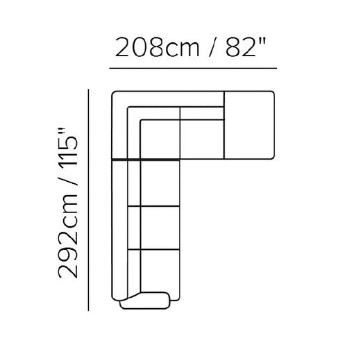 Layout C: Two Piece Sectional - 115" x 82"