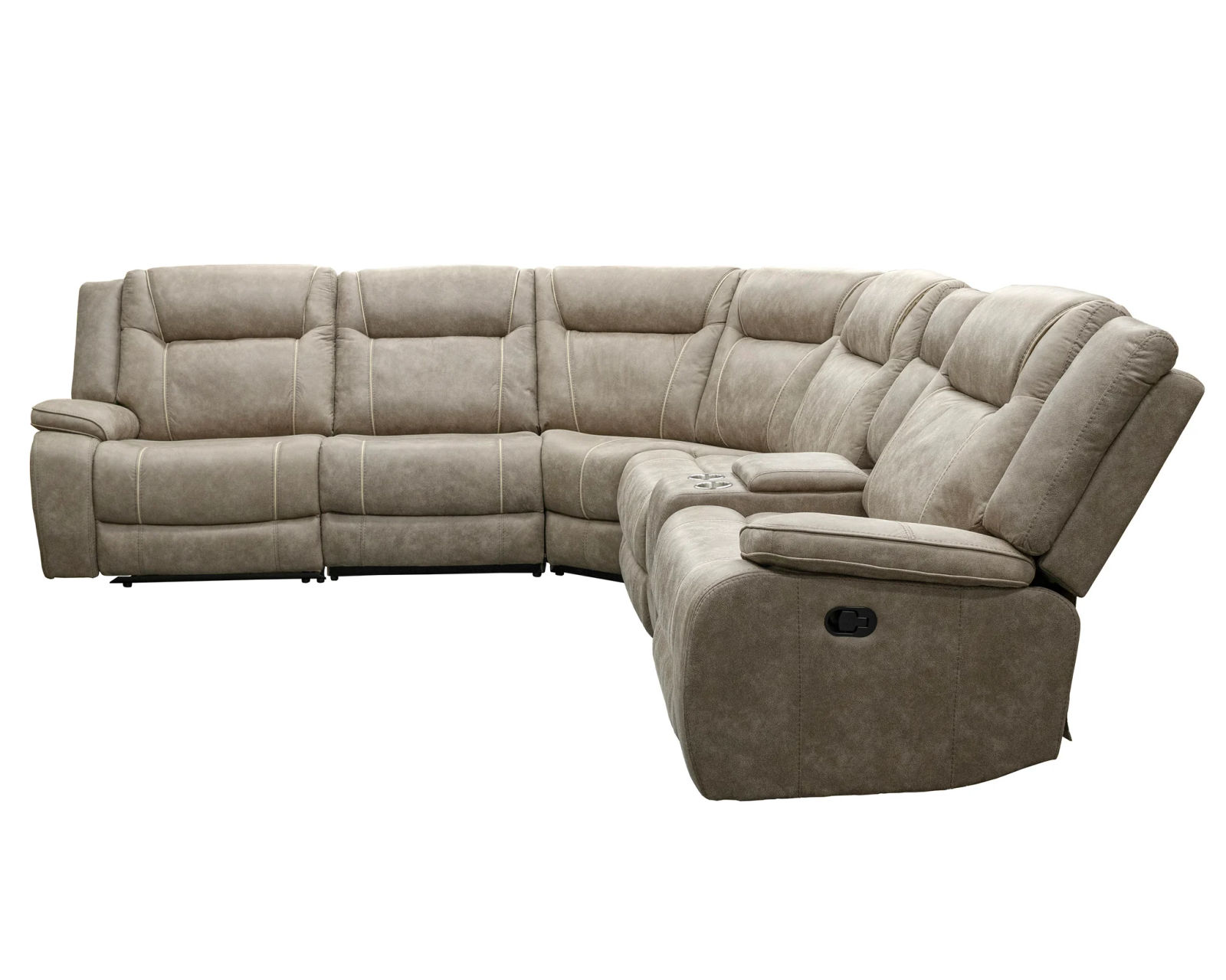 Blake Reclining Sectional (Performance fabric) In stock - Fast shipping - Layout A: Six Piece Reclining Sectional 113" x 126" (3 Recliners) 