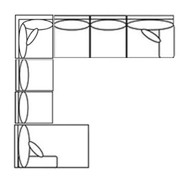 Layout E: Five Piece Sectional 68" X 155" X 118"