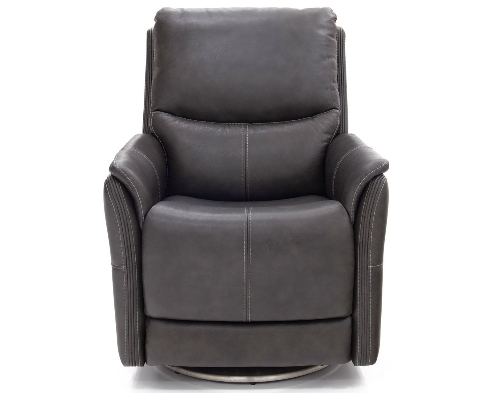 Salem Swivel Recliner w/Power Recline, Power Head Rest & Power Lumbar (Lay Flat) - Steel (In stock)