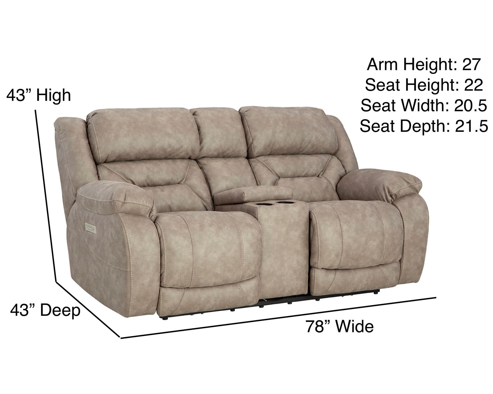 Oakley 89" Zero Gravity Triple Power Reclining Sofa Tan (In stock) - Oakley Zero Gravity Triple Power Reclining Console Loveseat