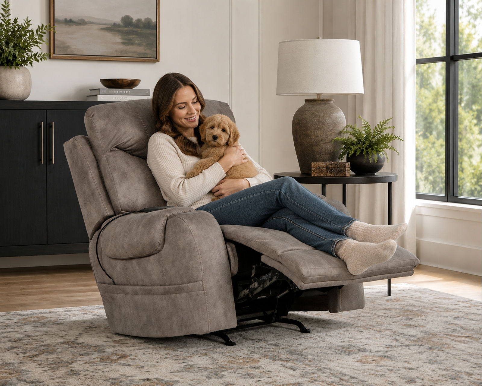 Recharger Power Headrest Power Recliner Deep-Tissue Massage, Therapeutic Heat & Personalized Power Comfort in One Recliner (two colors) - More Than a Recliner. Your Personal Wellness Retreat.