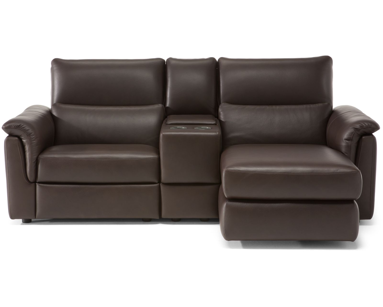 Amorevole C176 Triple Power Reclining Sectional (+50 leathers) - Layout C: Three Piece Reclining Sectional (2 Recliner)	
