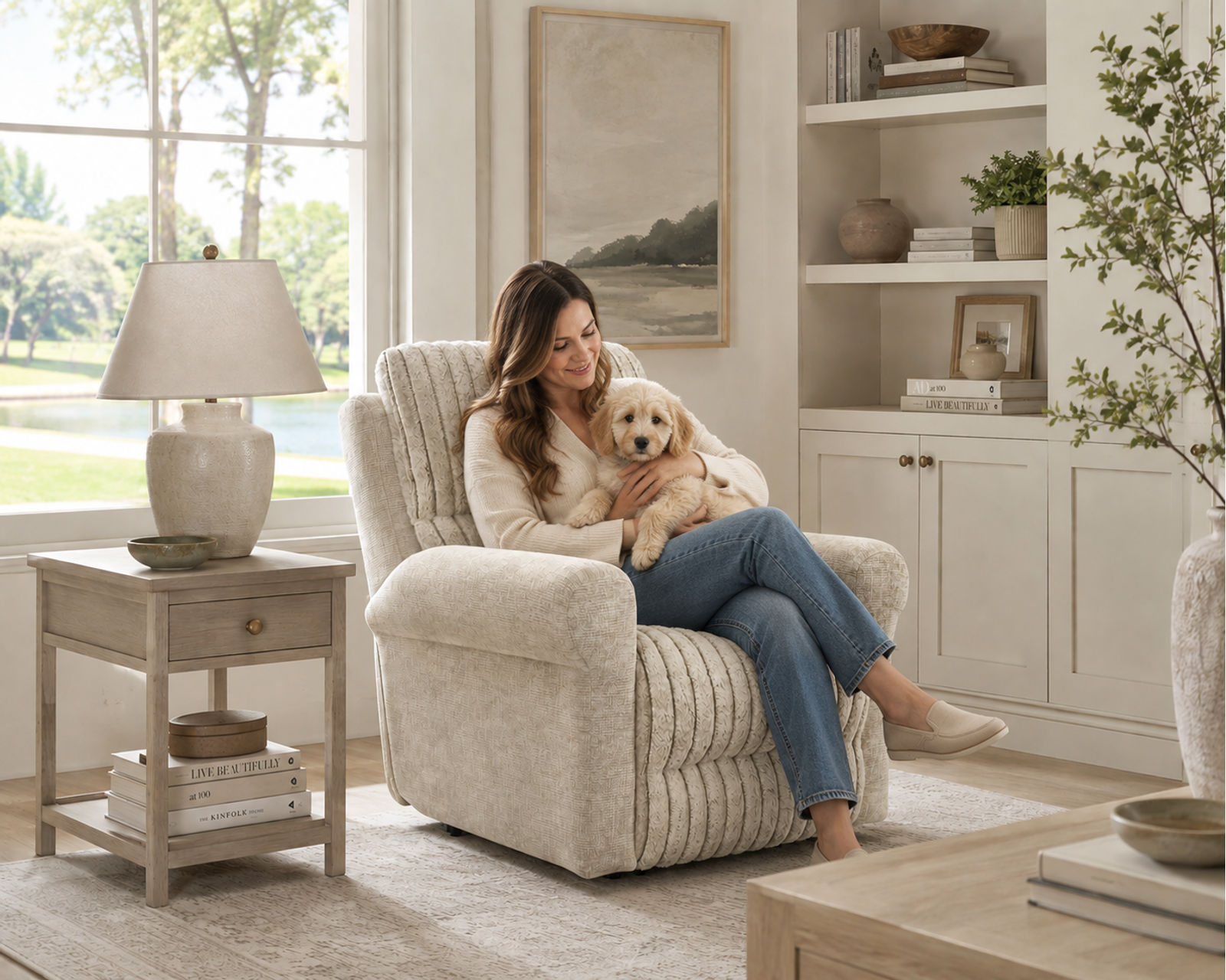 Foxy Rocker Recliner or Power Zero Gravity Recliner Fashion-Forward Comfort with Luxurious Faux Fur (two colors) - From Movie Night to Every Night—Comfort Lives Here.