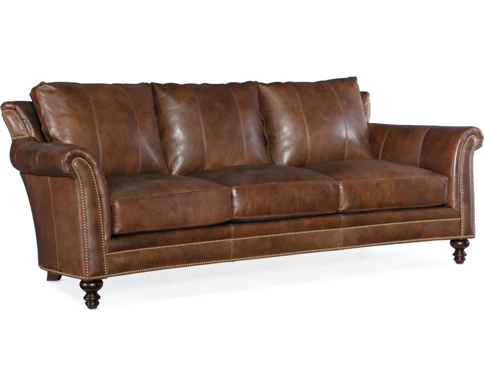 Bradington Young Richardson Stationary Chair 8-Way Tie - Top Grain Leather - In Stock (Brown) - Richardson Stationary Sofa 8-Way Tie