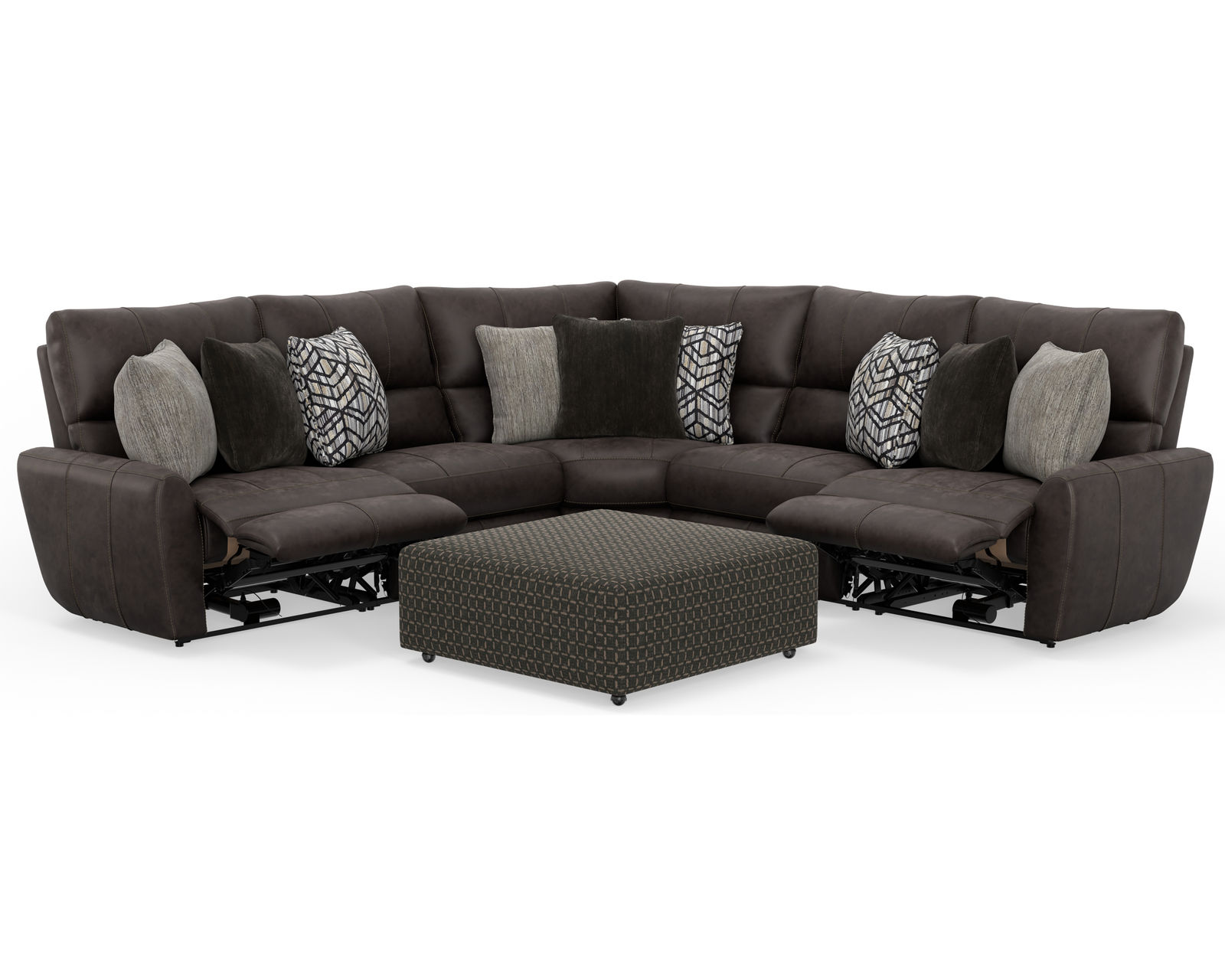 Royster Deep Seat Three Piece Power Reclining Sectional - 400 lb. per recliner 
