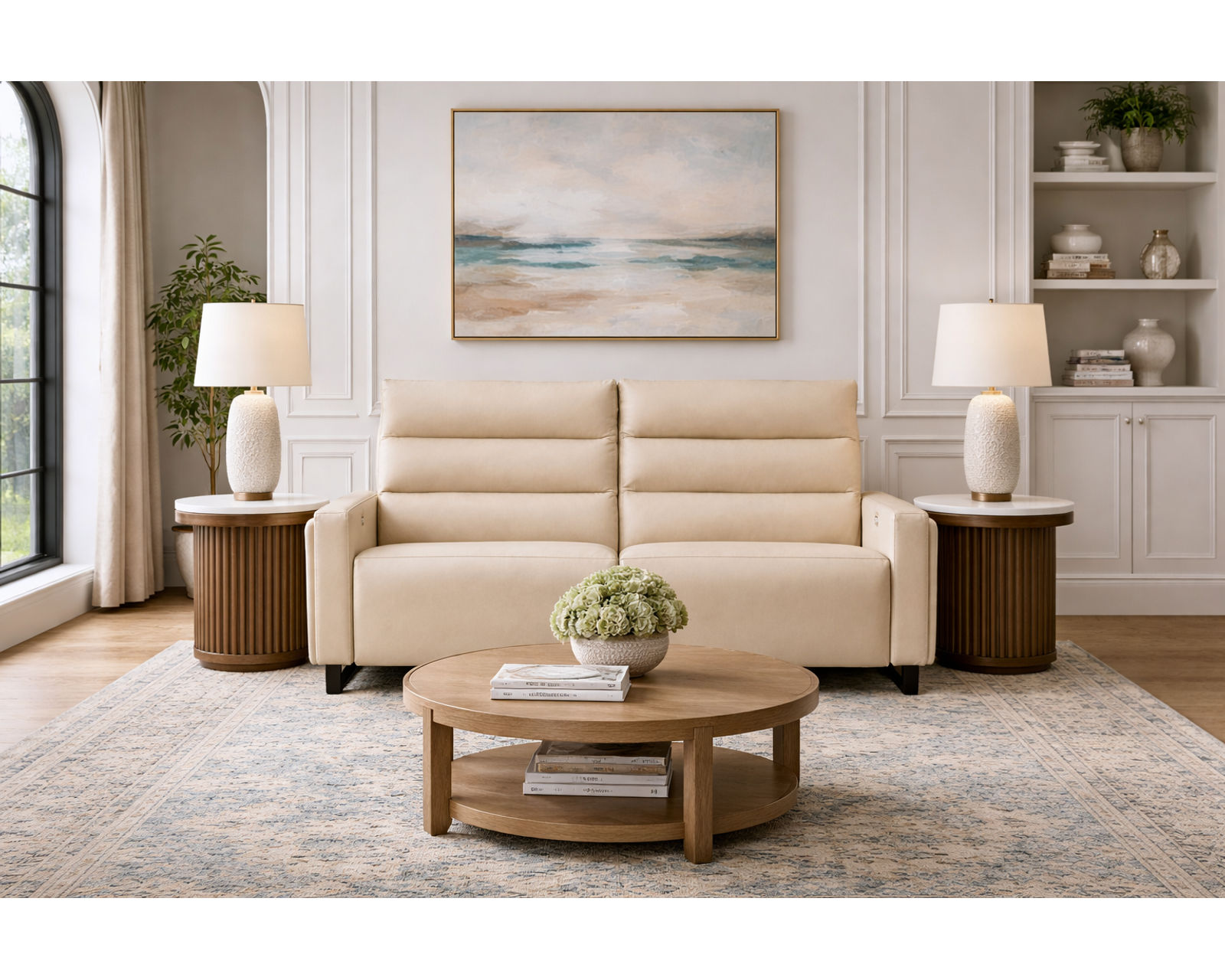 Flavie Dual Power Reclining Sofa — Available in Standard & Wide Cushions, 140+ Leather Options, and 80", 83", or 112" Widths - Experience the Difference Precision Makes