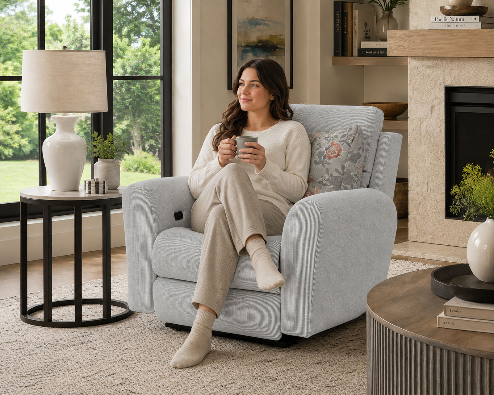 Chappy 83" Lay Flat Reclining Sofa Farmhouse Casual Styling (includes pillows) 2 colors - Your New Favorite Place to Relax.