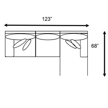 Layout B: Two Piece Sectional (Chaise Right Side) - 123" x 68"