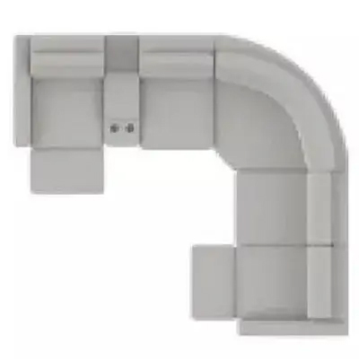 Layout D: Six Piece Reclining Sectional 136" x 123" (two recliners)