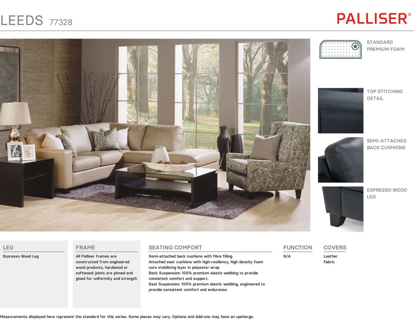 Leeds 77328 Sofa (90") +50 fabrics - Leeds Collection