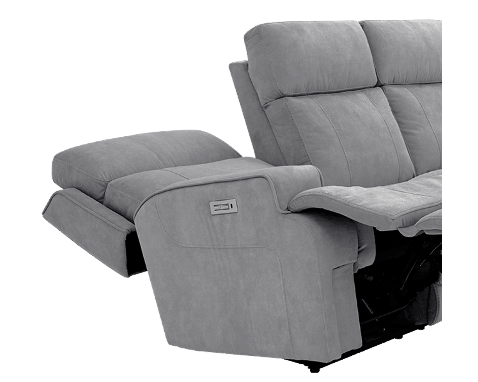 Ashbee 89" Zero Gravity Sofa w/Power Recline, Power Head Rests & 3" Footrest Extension (Dolphin) In stock