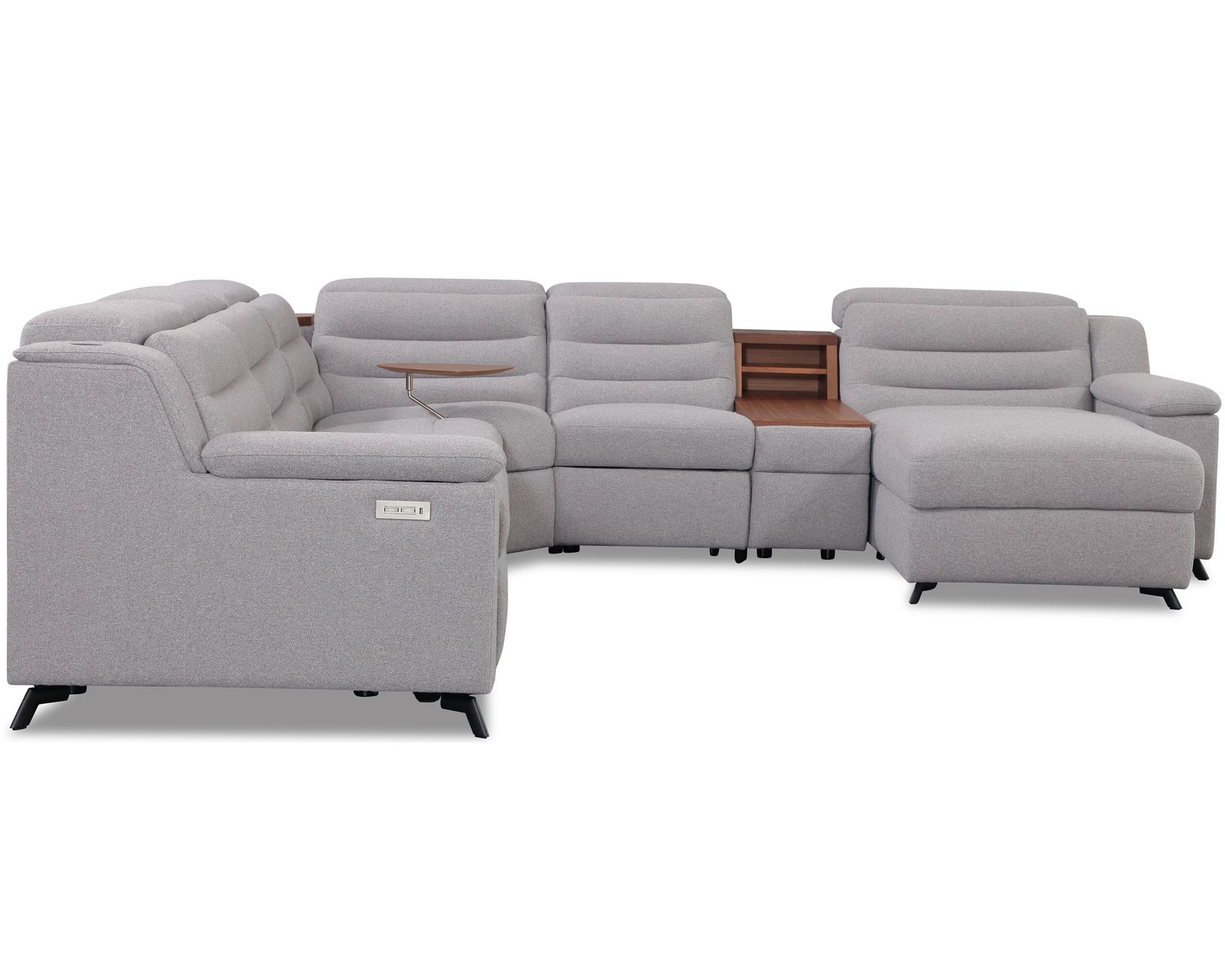 Lotus 44012 Reclining Sectional (+200 colors) - Layout C: Five Piece Chaise Reclining Sectional 127" x 134"