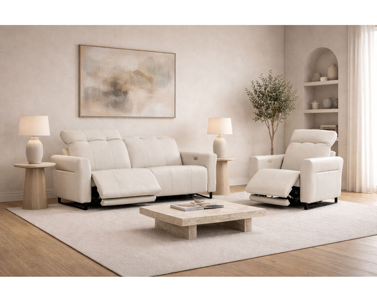 Shelia Dual Power Reclining Sofa — Available in Standard & Wide Cushions, 140+ Leather Options, and 80", 85", or 112" Widths - Your Style, Your Comfort, Your Price Point