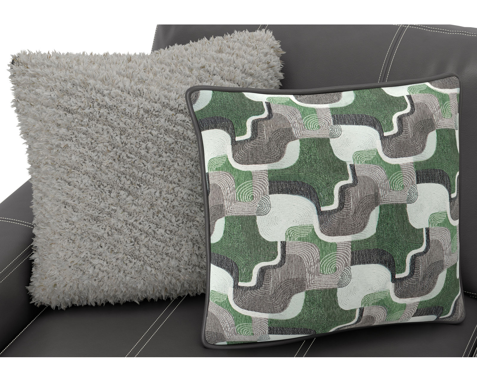 Minori Modular Leather Sectional (2 colors) includes pillows - Includes all pillows